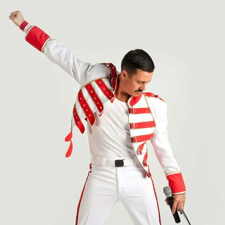 Ultimate Freddie Tribute in white and red jacket