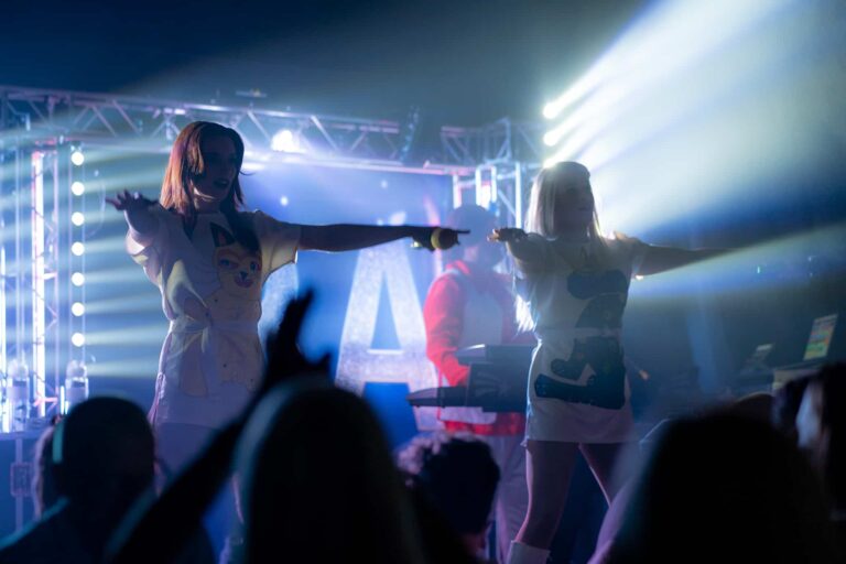 Waterloo Abba tribute band on stage