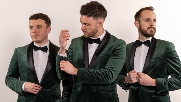 trinity band for hire in green suits