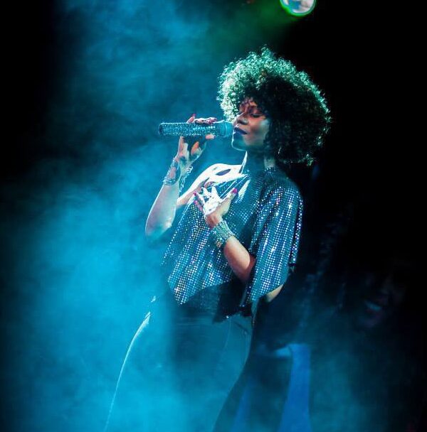 Whitney Houston Tribute with blue smoke