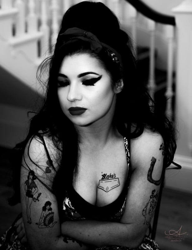 Amy Winehouse Tribute In Black and White