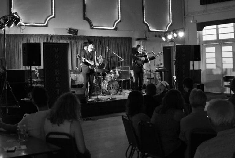 The Merseymen Beatles Tribute Band Performing on stage in liverpool